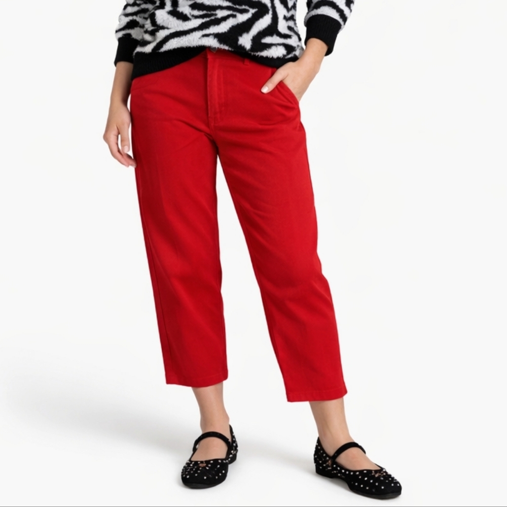 Mid Rise Cropped Barrel Jeans